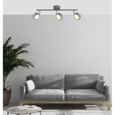 LED stropné bodové osvetlenie MILD - 3x6W, 3000K (teplá biela), šedé