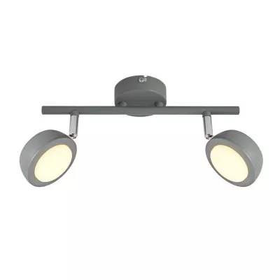 LED nástenné / stropné bodové osvetlenie MILD - 2x6W, 3000K (teplá biela), šedé