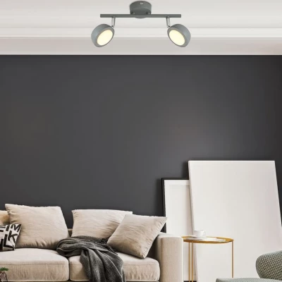 LED nástenné / stropné bodové osvetlenie MILD - 2x6W, 3000K (teplá biela), šedé
