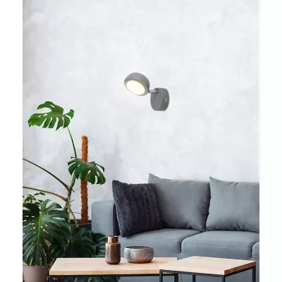 LED nástenné bodové osvetlenie MILD - 1x6W, 3000K (teplá biela), šedé