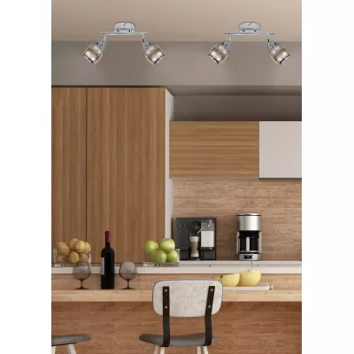 Stropné / nástenné bodové LED svetlo MILTON - 2xE14, 10W, chrómované