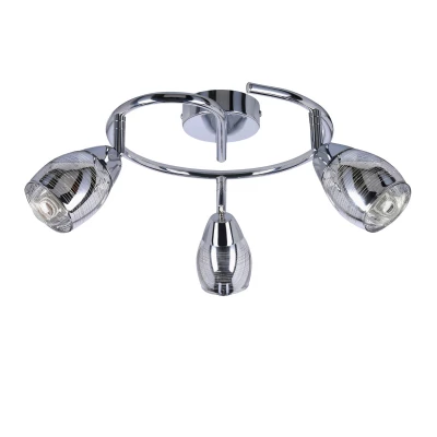 Stropné bodové kruhové LED svetlo MILTON - 3xE14, 10W, chrómované