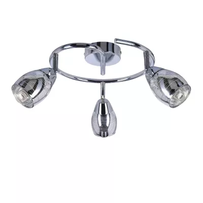 Stropné bodové kruhové LED svetlo MILTON - 3xE14, 10W, chrómované