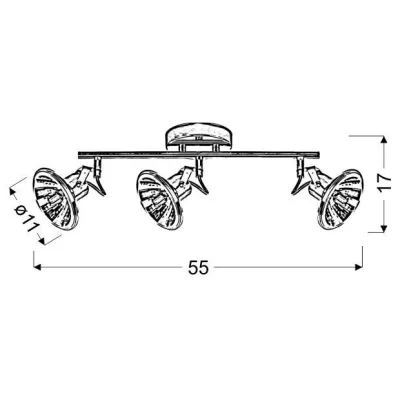 LED stropné bodové osvetlenie MOON - 3xG9, 3,5W, 3000K (teplá biela), chrómované