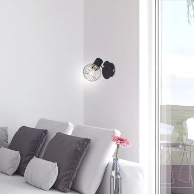 Nástenné bodové osvetlenie OSLO - 1xE14, 40W, čierne / chrómované