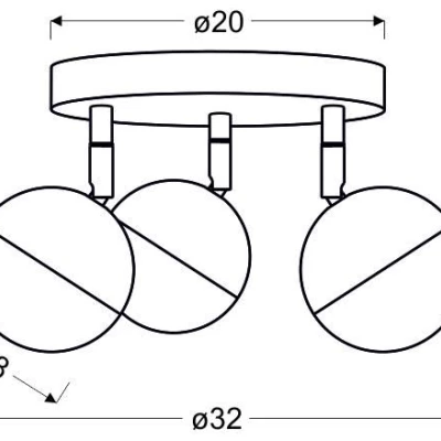 Stropné LED bodové okrúhle osvetlenie PARTY - 3x3W, RGB, chrómované