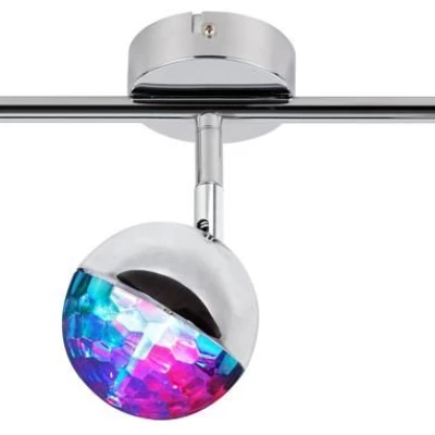 Stropné LED bodové osvetlenie PARTY - 3x3W, RGB, chrómované
