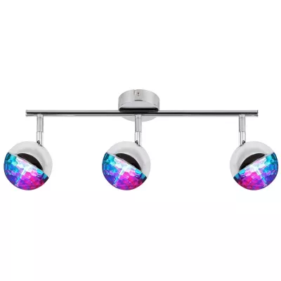 Stropné LED bodové osvetlenie PARTY - 3x3W, RGB, chrómované