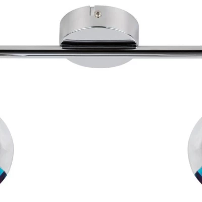 Nástenné / stropné LED bodové osvetlenie PARTY - 2x3W, RGB, chrómované