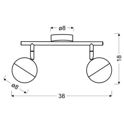 Nástenné / stropné LED bodové osvetlenie PARTY - 2x3W, RGB, chrómované