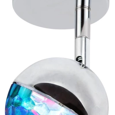 Nástenné LED bodové osvetlenie PARTY - 1x3W, RGB, chrómované