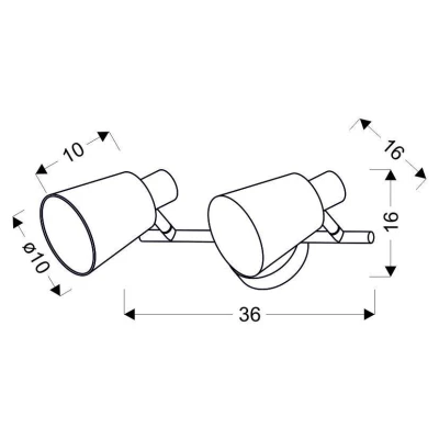 Moderné bodové nástenné / stropné svetlo PIN - 2xE14, 40W, chrómované