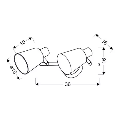 Moderné bodové nástenné / stropné svetlo PIN - 2xE14, 40W, chrómované