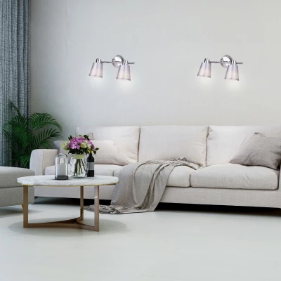Moderné bodové nástenné / stropné svetlo PIN - 2xE14, 40W, chrómované