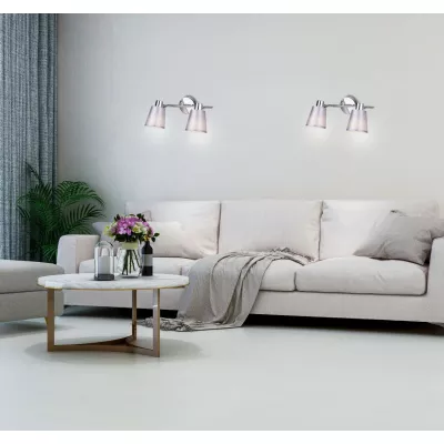 Moderné bodové nástenné / stropné svetlo PIN - 2xE14, 40W, chrómované