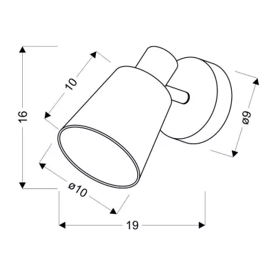 Moderné bodové nástenné svetlo PIN - 1xE14, 40W, chrómované