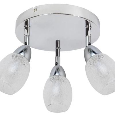 Stropné okrúhle LED bodové svetlo RICO - 3x6W, 3000K (teplá biela), chrómované