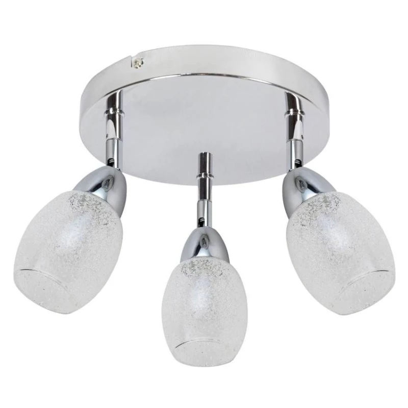 Stropné okrúhle LED bodové svetlo RICO - 3x6W, 3000K (teplá biela), chrómované