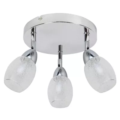Stropné okrúhle LED bodové svetlo RICO - 3x6W, 3000K (teplá biela), chrómované