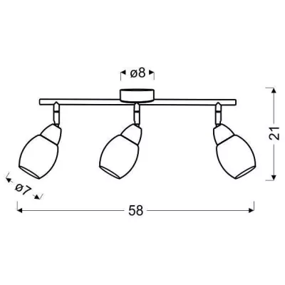 Stropné LED bodové svetlo RICO - 3x6W, 3000K (teplá biela), chrómované