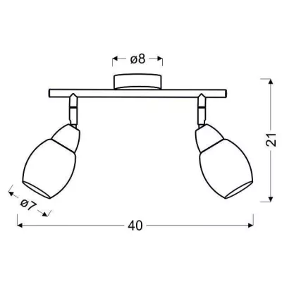 Nástenné / stropné LED bodové svetlo RICO - 2x6W, 3000K (teplá biela), chrómované