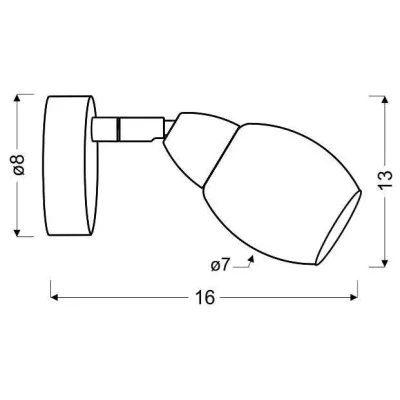 Nástenné LED bodové svetlo RICO - 1x6W, 3000K (teplá biela), chrómované