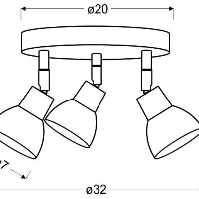 Stropné LED bodové okrúhle svetlo ROY - 3x5W, 3000K (teplá biela), chrómované / biele