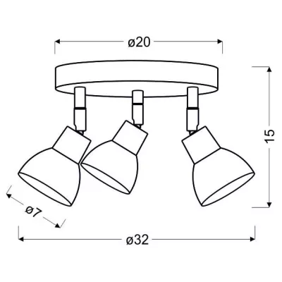 Stropné LED bodové okrúhle svetlo ROY - 3x5W, 3000K (teplá biela), chrómované / biele