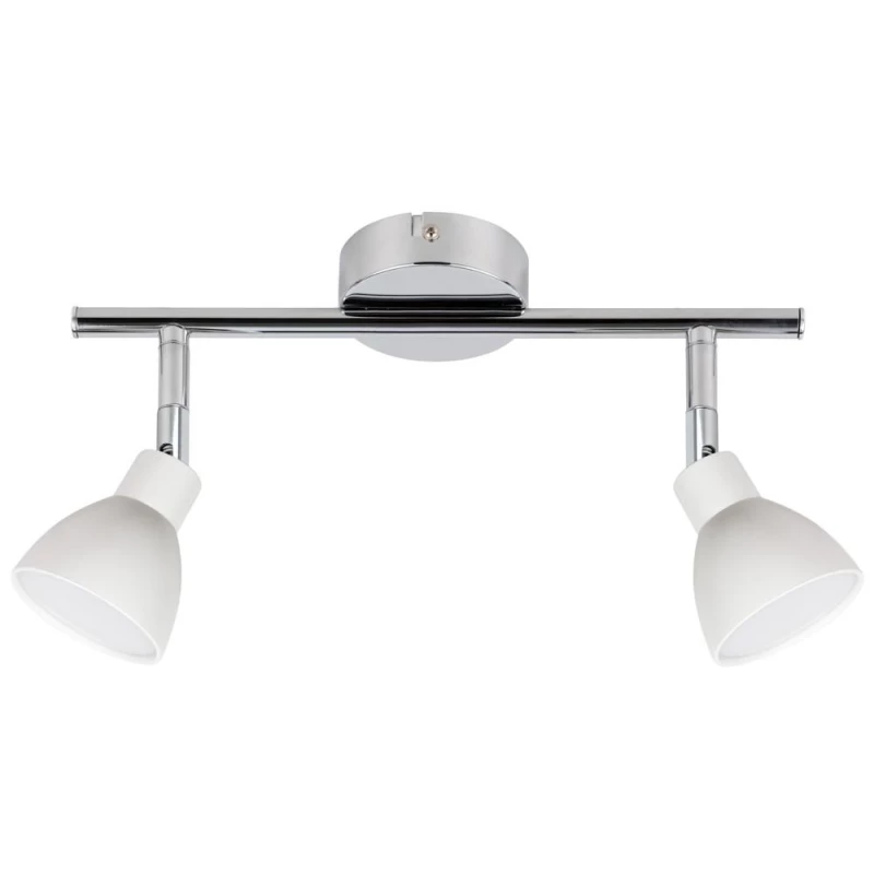 Nástenné / stropné LED bodové osvetlenie ROY - 2x5W, 3000K (teplá biela), chrómované / biele