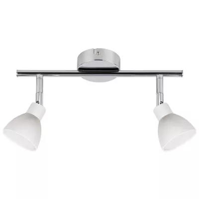 Nástenné / stropné LED bodové osvetlenie ROY - 2x5W, 3000K (teplá biela), chrómované / biele