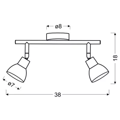 Nástenné / stropné LED bodové osvetlenie ROY - 2x5W, 3000K (teplá biela), chrómované / biele