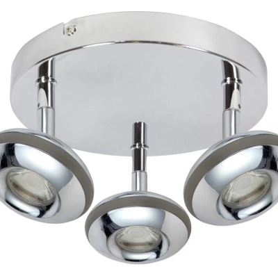 Stropné LED okrúhle bodové svetlo SKIPPER - 3x6W, 3000K (teplá biela), chrómované