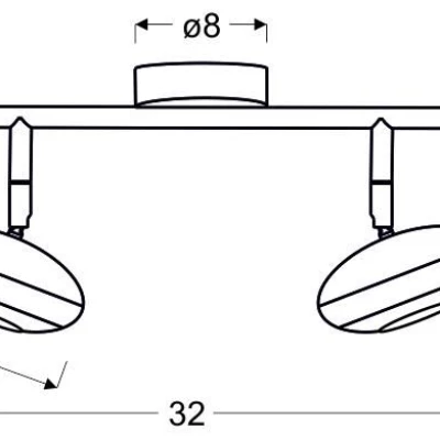 Nástenné / stropné LED bodové svetlo SKIPPER - 2x6W, 3000K (teplá biela), chrómované