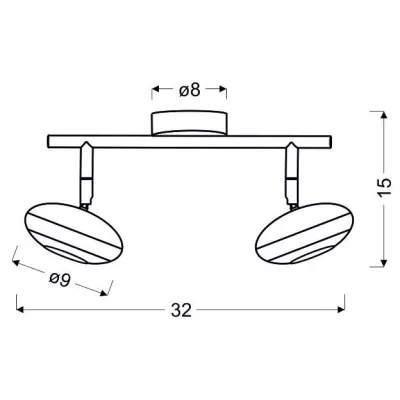 Nástenné / stropné LED bodové svetlo SKIPPER - 2x6W, 3000K (teplá biela), chrómované