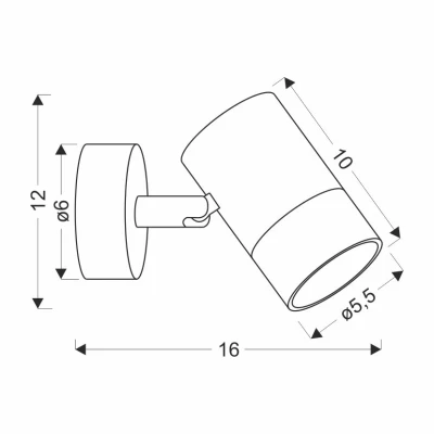 Nástenné bodové svetlo TOBI - 1xGU10, 15W, zlaté / čierne