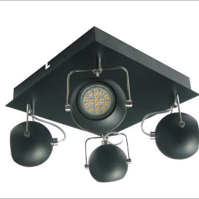 Stropné bodové LED osvetlenie TONY - 4xGU10, 3W, matné čierne