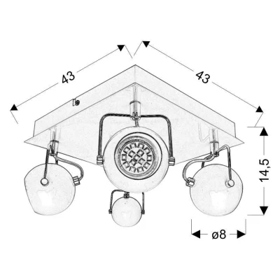 Stropné bodové LED osvetlenie TONY - 4xGU10, 3W, matné čierne