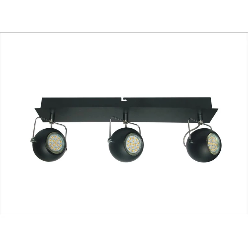 Stropné LED bodové osvetlenie TONY - 3xGU10, 3W, matné čierne