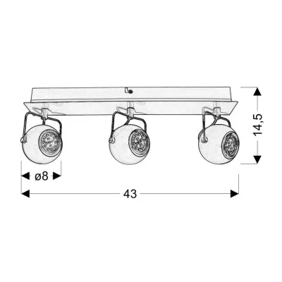 Stropné LED bodové osvetlenie TONY - 3xGU10, 3W, matné čierne
