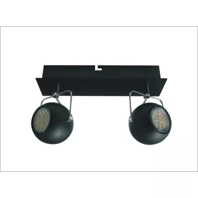 Stropné / nástenné LED bodové osvetlenie TONY - 2xGU10, 3W, matné čierne