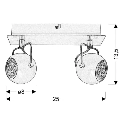 Stropné / nástenné LED bodové osvetlenie TONY - 2xGU10, 3W, matné čierne