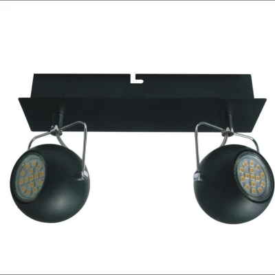 Stropné / nástenné LED bodové osvetlenie TONY - 2xGU10, 3W, matné čierne + žiarovky ZADARMO