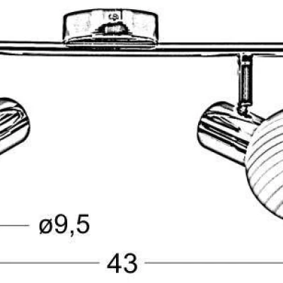 Nástenné / stropné bodové svietidlo TURNO - 2xE14, 40W, chrómované / biele