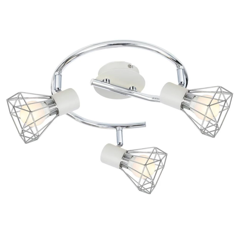 Stropné bodové osvetlenie VERVE - 3xE14, 40W, kruhové, biele / chrómované