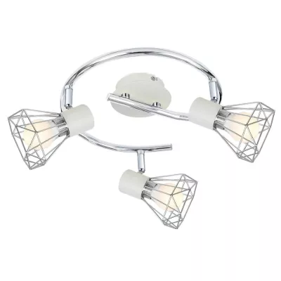Stropné bodové osvetlenie VERVE - 3xE14, 40W, kruhové, biele / chrómované