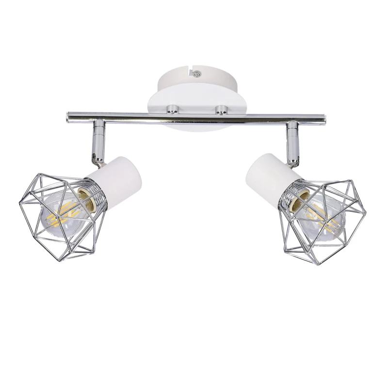 Nástenné / stropné bodové osvetlenie VERVE - 2xE14, 40W, biele / chrómované