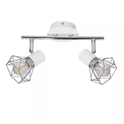 Nástenné / stropné bodové osvetlenie VERVE - 2xE14, 40W, biele / chrómované