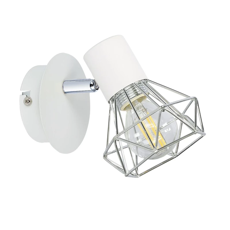 Nástenné bodové osvetlenie VERVE - 1xE14, 40W, biele / chrómované