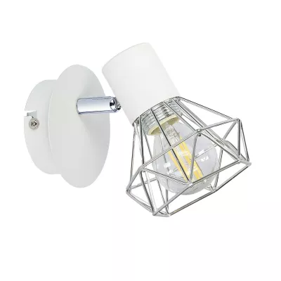 Nástenné bodové osvetlenie VERVE - 1xE14, 40W, biele / chrómované