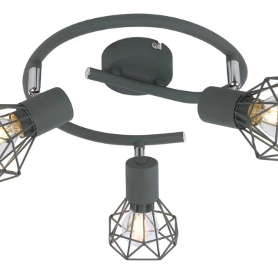 Stropné bodové osvetlenie VERVE - 3xE14, 40W, kruhové, matné šedé
